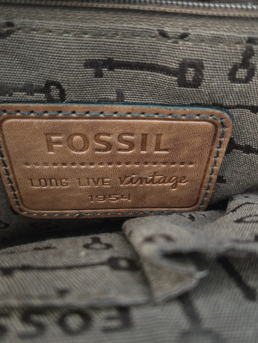 FOSSIL Leather Fold-Over Leopard Clutch Magnetic Closure Vintage - Picture 9 of 12